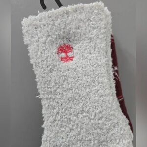Timberland Warm Women’s Cabin Socks Maroon and Gray Casual Socks set of 2 NWT